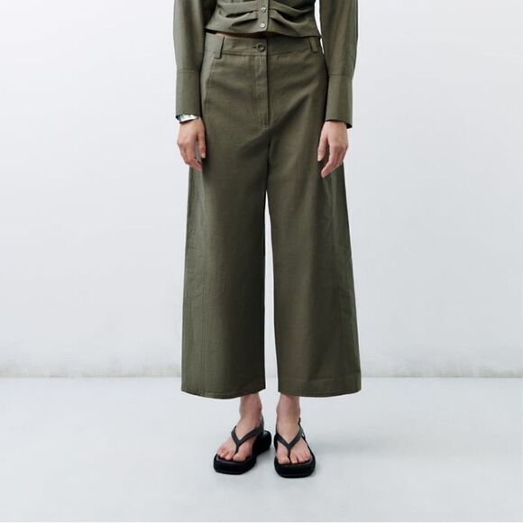ZARA POPLIN CULOTTES - Picture 9 of 9